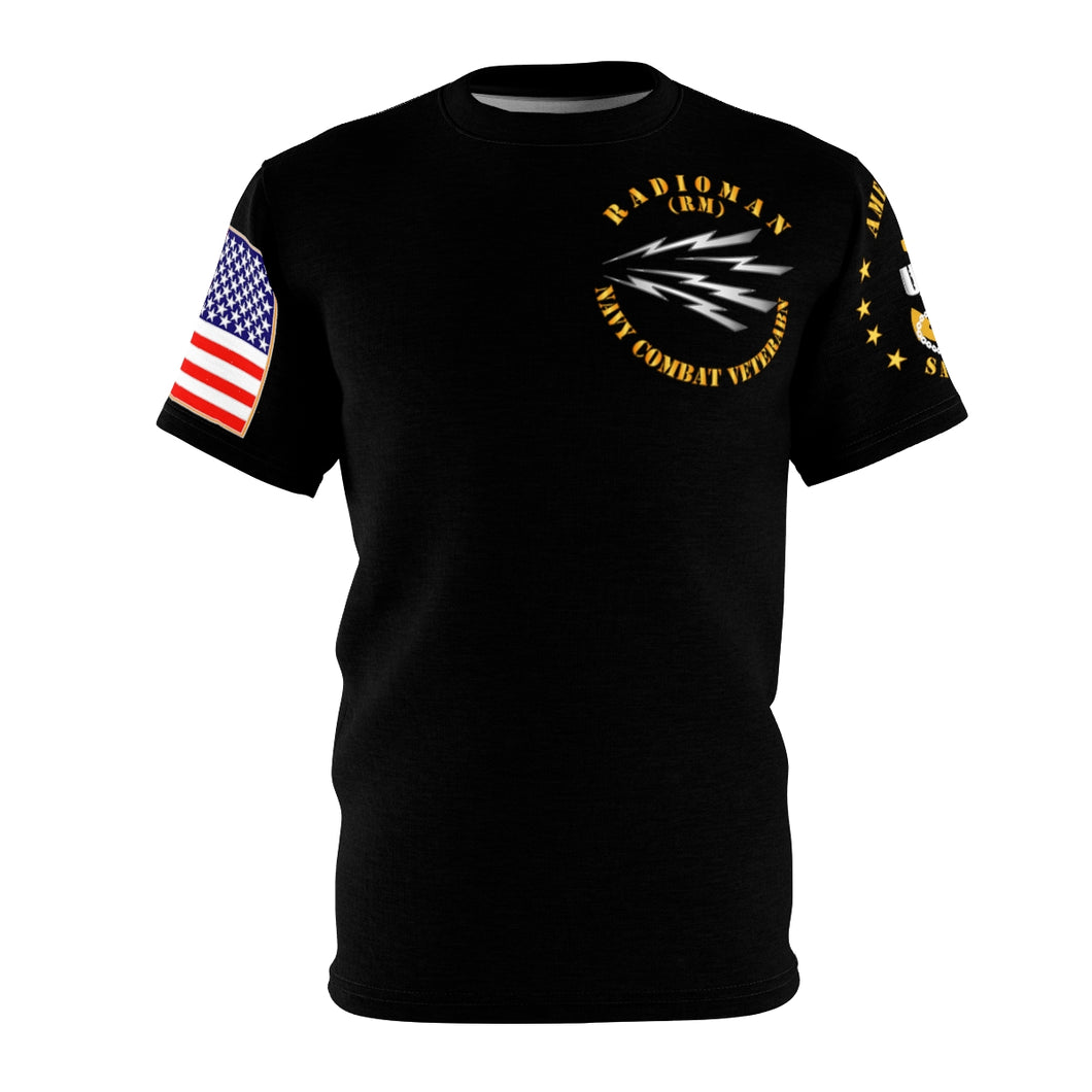 Unisex All Over Print  - Navy - Radioman Rating - Combat Veteran with Navy Emblem and American Sailor