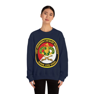 Unisex Heavy Blend Crewneck Sweatshirt - Army - 3rd Armored Cavalry Regiment DUI - Red White - Blood and Steel