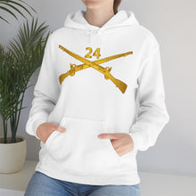 Load image into Gallery viewer, Unisex Heavy Blend Hooded Sweatshirt - Army - 24th Infantry Regiment Branch Wo Txt
