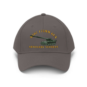 Twill Hat - Army - M107 - 175mm Gun - Artillery Veteran - Hat - Direct to Garment (DTG) - Printed