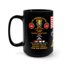 Load image into Gallery viewer, Black Mug 15oz - 6th Armored Cavalry Regiment , VII Corps, 7th US Army, Straubing, Germany with Cold War Service Ribbons
