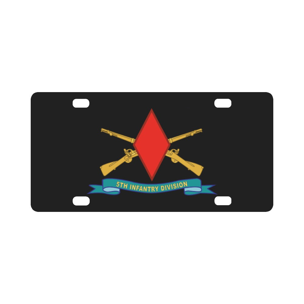 Army - 5th Infantry Division - SSI w Br - Ribbon X 300 Classic License Plate