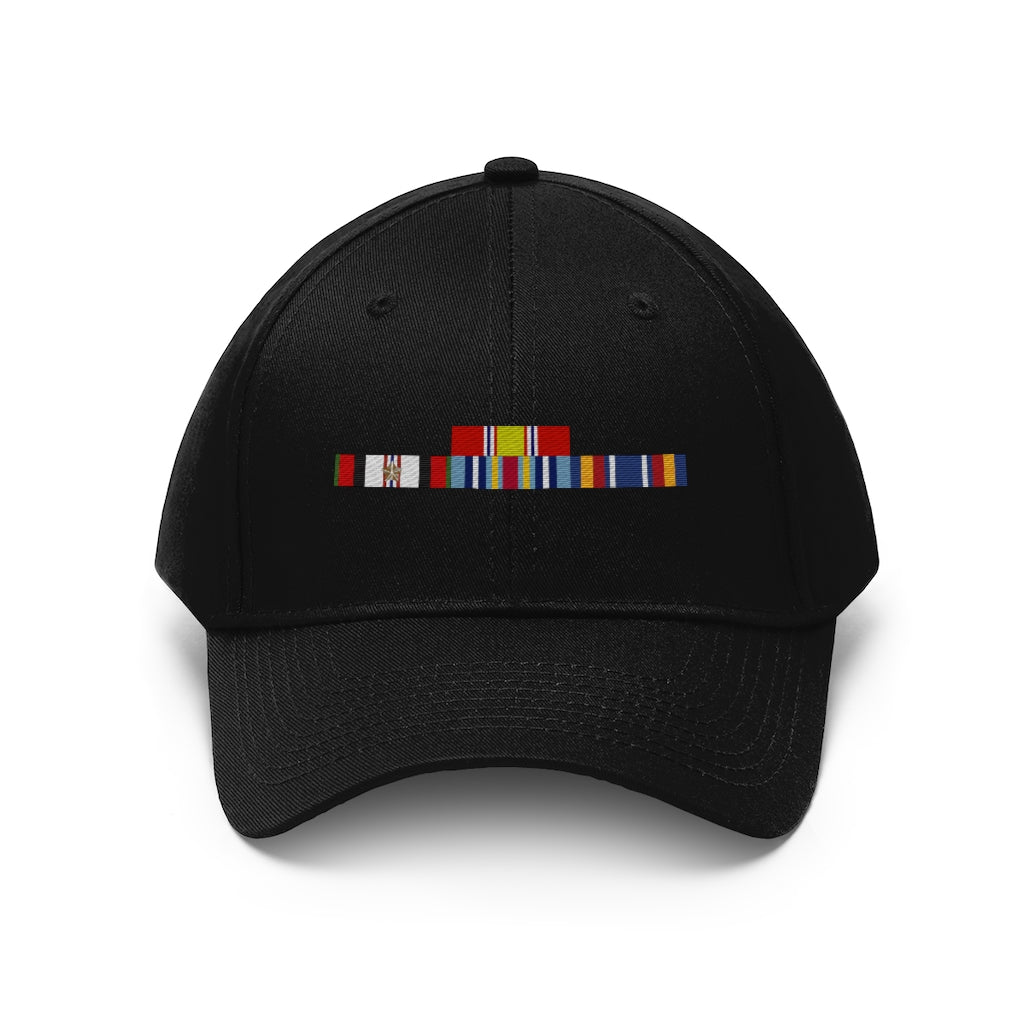 Afghanistan War Service Ribbon Bar - Unisex Twill Hat - Direct to Garment (DTG) Printed