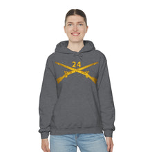 Load image into Gallery viewer, Unisex Heavy Blend Hooded Sweatshirt - Army - 24th Infantry Regiment Branch Wo Txt
