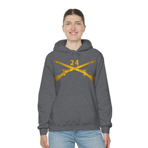 Unisex Heavy Blend Hooded Sweatshirt - Army - 24th Infantry Regiment Branch Wo Txt