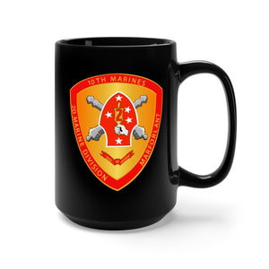 Black Mug 15oz - USMC - 10th Marine Regiment wo Txt