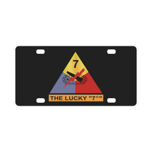 Load image into Gallery viewer, Army - 7th Armored Division - The Lucky 7 wo Txt Classic License Plate
