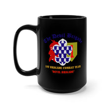 Load image into Gallery viewer, Black Mug 15oz - Army - 1st BDE Combat Tm - Devils Brigade - 1st Infantry Div
