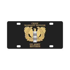 Army - Emblem - Warrant Officer - CW2 - Retired Classic License Plate