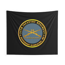 Load image into Gallery viewer, Indoor Wall Tapestries - Army - 24th Infantry Regiment - Jefferson Barracks, MO - Buffalo Soldiers w Inf Branch
