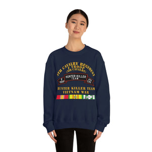 Unisex Heavy Blend Crewneck Sweatshirt - Army - F Troop, 4th Cavalry, Hunter Killer Team, Vietnam War with Vietnam Service Ribbons