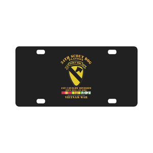 Army - 34th Scout Dog Platoon 1st Cav w Tab - VN SVC Classic License Plate