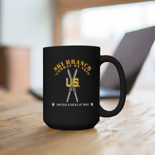 Load image into Gallery viewer, Black Mug 15oz - Army - Ski Branch - Combat  on Skis X 300
