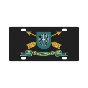 Army - 19th Special Forces Group - Flash w Br - Ribbon X 300 Classic License Plate