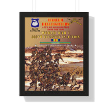 Load image into Gallery viewer, Framed Vertical Poster - Army - 369th Infantry Regiment "Harlem Hellfighters", World War I, "Let's Go Hellfighters, Over the Top"
