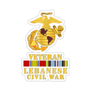 Kiss-Cut Stickers - USMC - EGA -Lebanese Civil War Vet w AFEM SVC