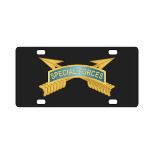 Army - Special Forces Tab w SF Branch wo Txt Classic License Plate