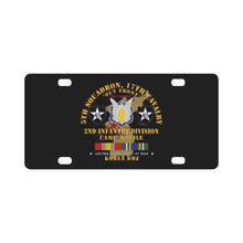 Load image into Gallery viewer, Army - 5th Squadron, 17th Cavalry - Camp Mobile - 2nd ID w Map w KOREA SVC Classic License Plate
