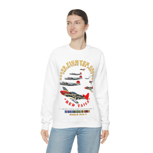 Unisex Heavy Blend Crewneck Sweatshirt - Army - AAC - 332nd Fighter Group - Red Tails - Protect Force