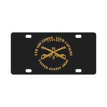 Load image into Gallery viewer, Army - 5th Squadron, 15th Cavalry - Sabers w Br Classic License Plate
