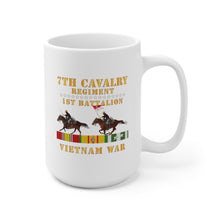 Load image into Gallery viewer, Ceramic Mug 15oz - Army - 1st Battalion,  7th Cavalry Regiment - Vietnam War wt 2 Cav Riders and VN SVC X300
