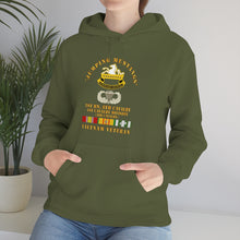 Load image into Gallery viewer, Unisex Heavy Blend Hooded Sweatshirt - Army - Jumping Mustangs w DUI - ABN Basic - 1st Bn 8th Cav w VN
