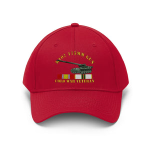 Twill Hat - Army - M107 - 175mm Gun - Cold War Veteran with Cold War Service Ribbons - Hat - Direct to Garment (DTG) - Printed