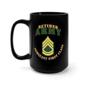 Black Mug 15oz - Army - ARMY -  SFC - Retired