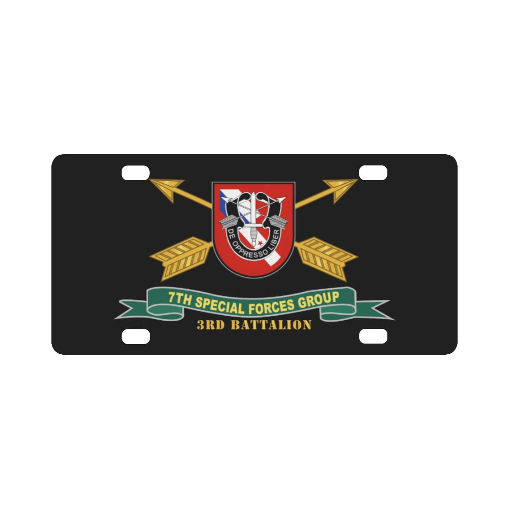 Army - 3rd Battalion, 7th Special Forces Group - Flash w Br - Ribbon X 300 Classic License Plate