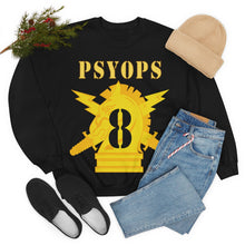 Load image into Gallery viewer, Unisex Heavy Blend Crewneck Sweatshirt - Army - PSYOPS w Branch Insignia - 8th Battalion Numeral - Line X 300 - Hat
