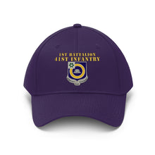 Load image into Gallery viewer, Unisex Twill Hat - 1st Battalion, 41st Infantry Regiment with Unit Crest - Direct to Garment (DTG) - Printed
