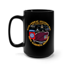 Load image into Gallery viewer, Black Mug 15oz - Army - 82nd Combat Avn Bde - Beret w Flash w Helicopters
