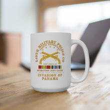 Load image into Gallery viewer, Ceramic Mug 15oz - Just Cause - 549th Military Police Co - Ft Davis, CZ w Svc Ribbons
