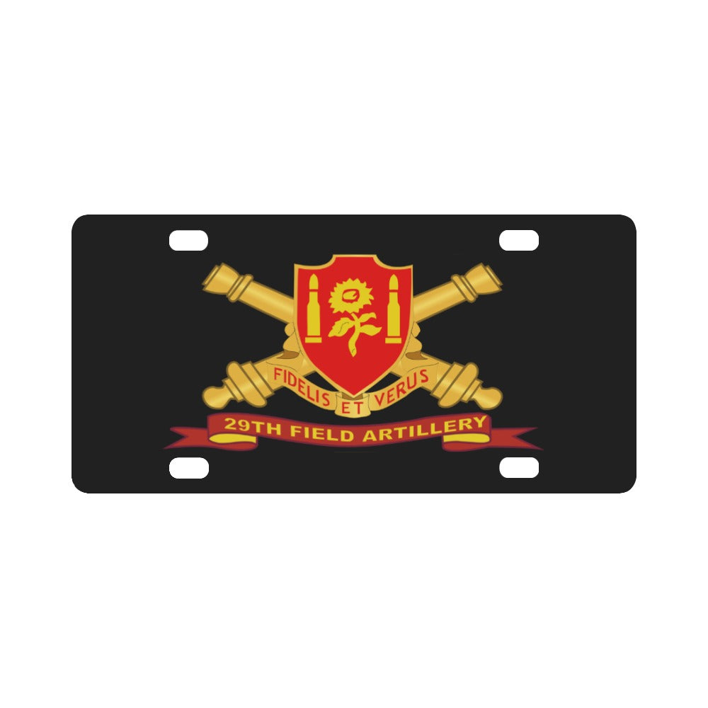 Army - 29th Field Artillery w Br - Ribbon Classic License Plate