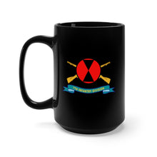 Load image into Gallery viewer, Black Mug 15oz - Army - 7th Infantry Division - SSI w Br - Ribbon X 300
