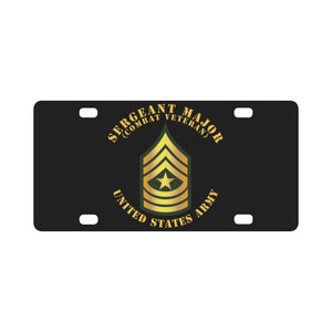 Army - Sergeant Major - SGM - Combat Veteran Classic License Plate