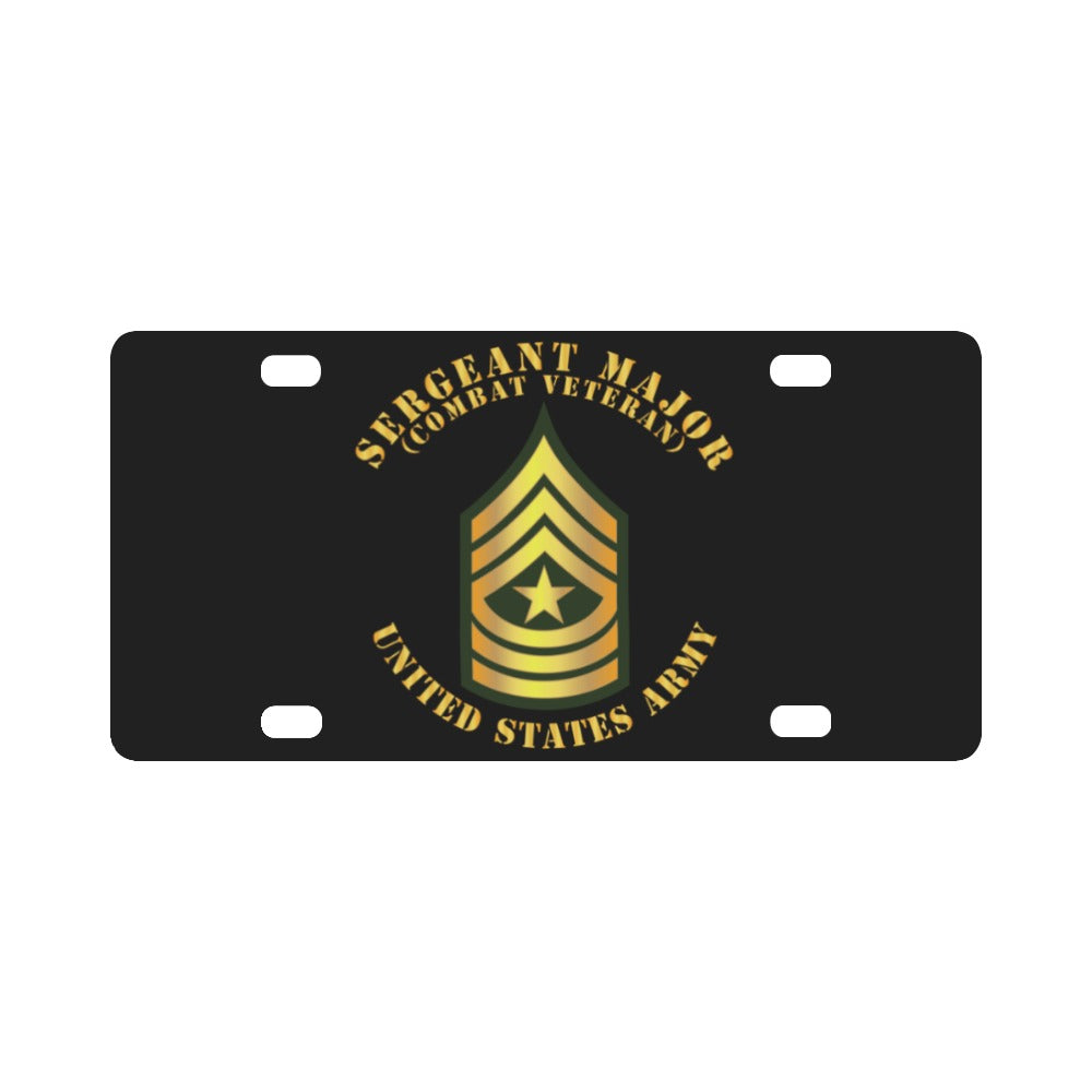 Army - Sergeant Major - SGM - Combat Veteran Classic License Plate