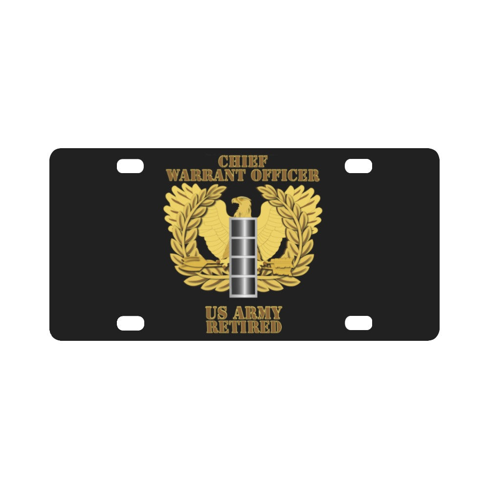 Army - Emblem - Warrant Officer - CW4 - Retired Classic License Plate