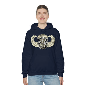 Unisex Heavy Blend Hooded Sweatshirt - SOF - Airborne Badge - SF - DUI