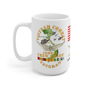 Ceramic Mug 15oz - Army - Combat Veteran - Combat Crew Chief - Air Assault with Vietnam Service Ribbons