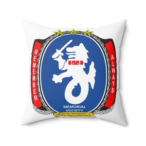 Spun Polyester Square Pillow - American Defenders Of Bataan Corregidor - Ms Logo