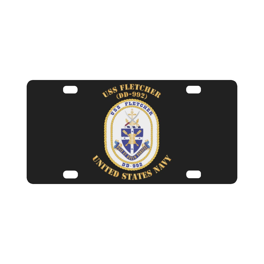 Navy - USS Fletcher (DD 992) X 300 Classic License Plate