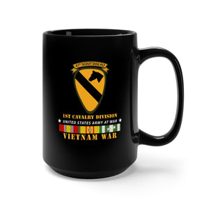 Black Mug 15oz - Army - 41st Scout Dog Platoon 1st Cav - VN SVC wo Top