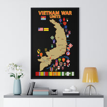 Load image into Gallery viewer, Premium Framed Vertical Poster - Map - Vietnam Units - 3 wo DS - Black
