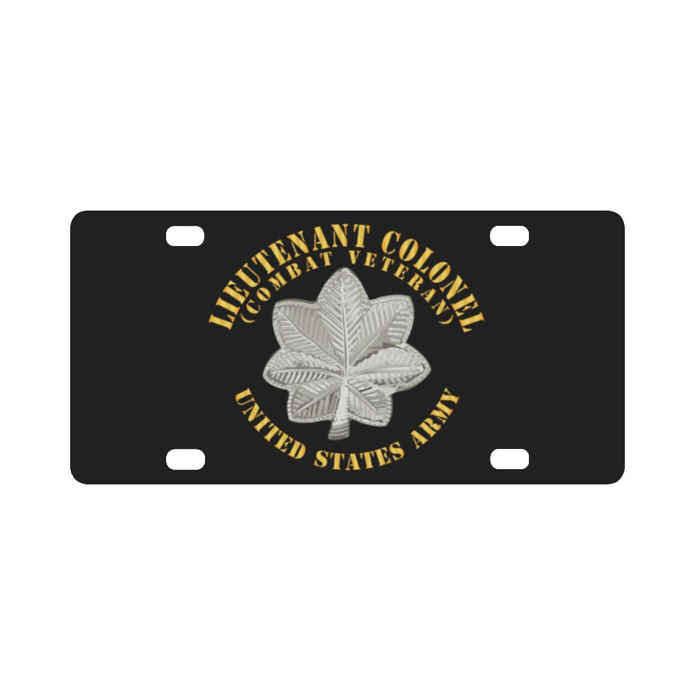 Army - Lieutenant Colonel - LTC - Combat Veteran - V1 Classic License Plate