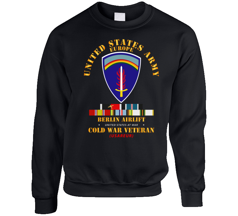 Army - Us Army Europe - Berlin Airlift  W  Cold Exp Occp Airplane Svc Crewneck Sweatshirt