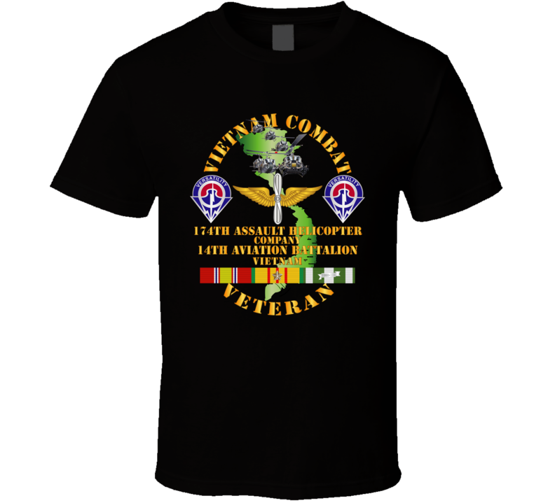 Army - Vietnam Combat Veteran - 174th Ahc W 14th Avn Bn T Shirt