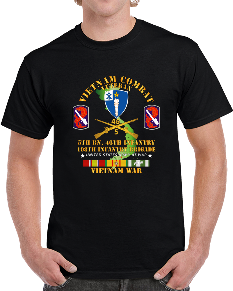 Army - 5th Bn 46th Infantry - 198th Infantry Bde W Vn Svc T Shirt