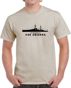 Battleship - USS Arizona - Silhouette - In Memory Of  "The Arizona" Classic, Hoodie, and Long Sleeve