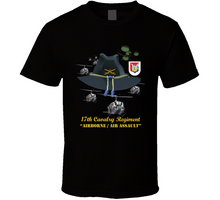 Load image into Gallery viewer, Army - 17th Cavalry Hat - Abn - Air Assault  w Br w Flash  w Slicks T Shirt
